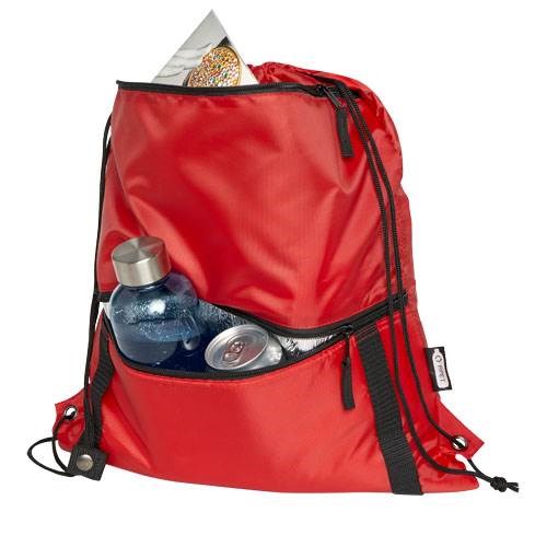 Obrázky: Recyklovaný červený skladací ruksak, predné vrecko, Obrázok 7