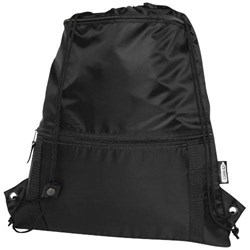 Obrázky: Recyklovaný čierny skladací ruksak, predné vrecko