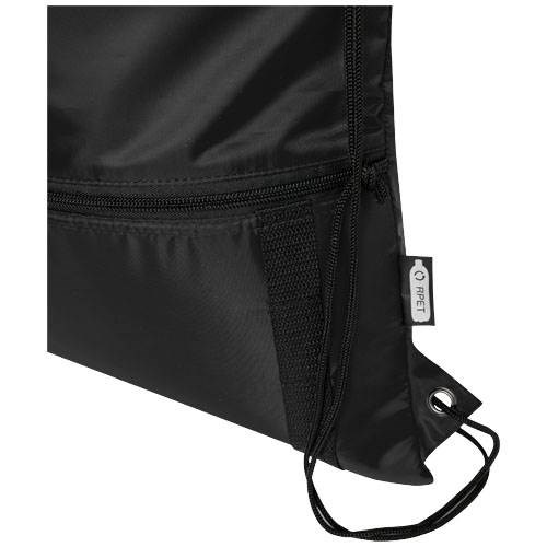 Obrázky: Recyklovaný čierny skladací ruksak, predné vrecko, Obrázok 4