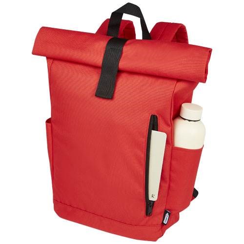 Obrázky: Červený GRS RPET vodoodolný ruksak 18 l, Obrázok 3