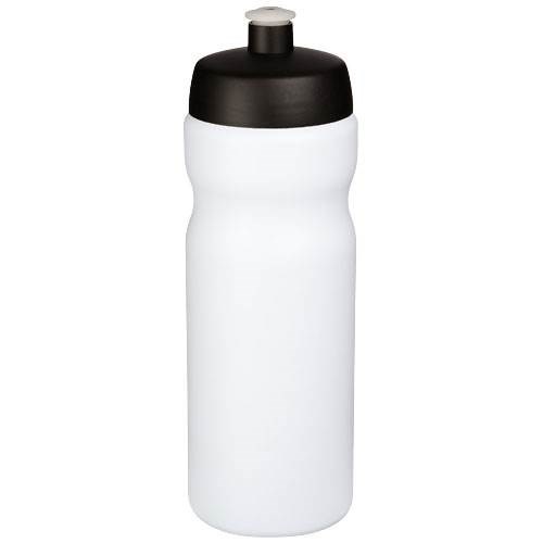 Obrázky: Športová fľaša 650 ml, biela, čierne viečko, Obrázok 1