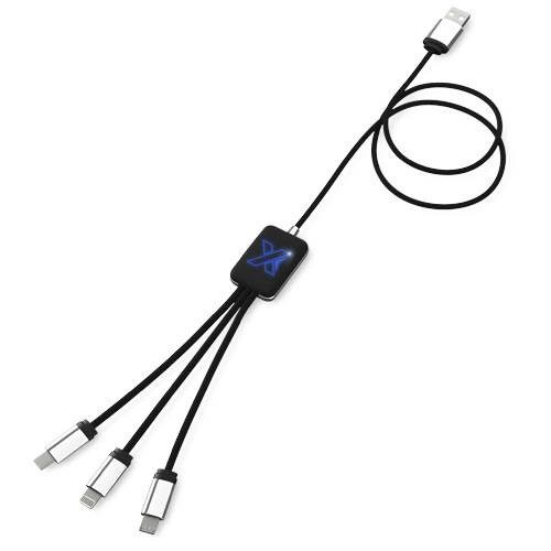 Obrázky: Dlhý dobíjací kábel s modrým svietiacim logom, Obrázok 2