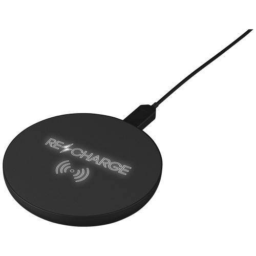 Obrázky: Čierna bezdrôtová nabíjačka, svietiace logo 10 W, Obrázok 1
