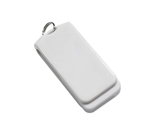 Obrázky: Malý biely otočný USB flash disk 32GB s krúžkom, Obrázok 5