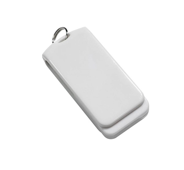 Obrázky: Malý biely otočný USB flash disk 32GB s krúžkom, Obrázok 10