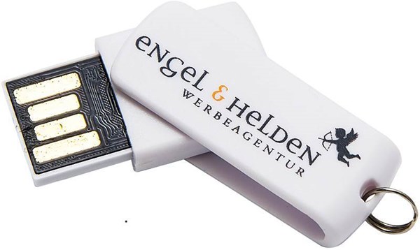 Obrázky: Malý biely otočný USB flash disk 32GB s krúžkom, Obrázok 6