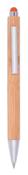 Obrázky: Bambusové guličkové pero s oranžovým stylusom, Obrázok 1