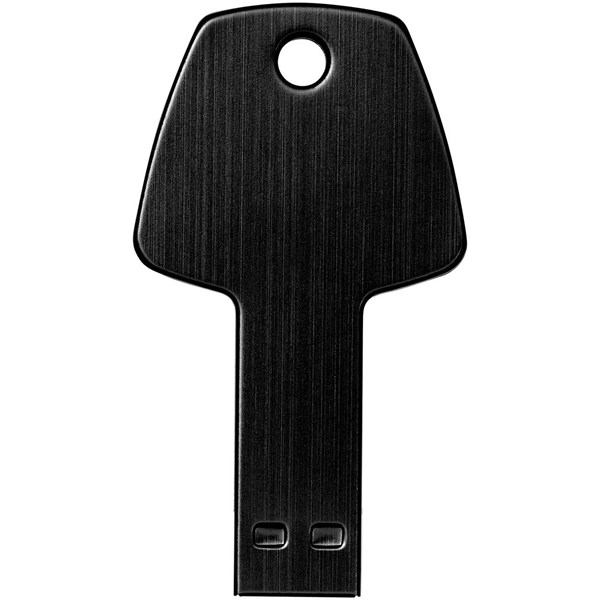 Obrázky: Čierny hliníkový USB flash disk 2GB, tvar kľúča