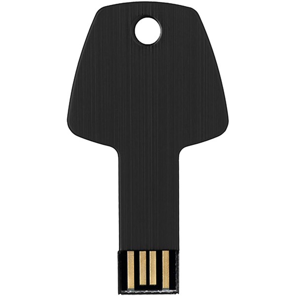 Obrázky: Čierny hliníkový USB flash disk 2GB, tvar kľúča, Obrázok 2