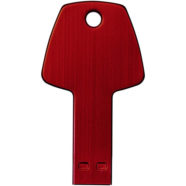 Obrázky: Červený hliníkový USB flash disk 2GB, tvar kľúča, Obrázok 2