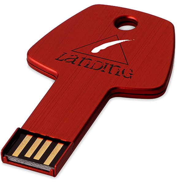 Obrázky: Červený hliníkový USB flash disk 1GB, tvar kľúča, Obrázok 4