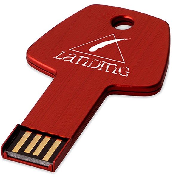 Obrázky: Červený hliníkový USB flash disk 1GB, tvar kľúča, Obrázok 5