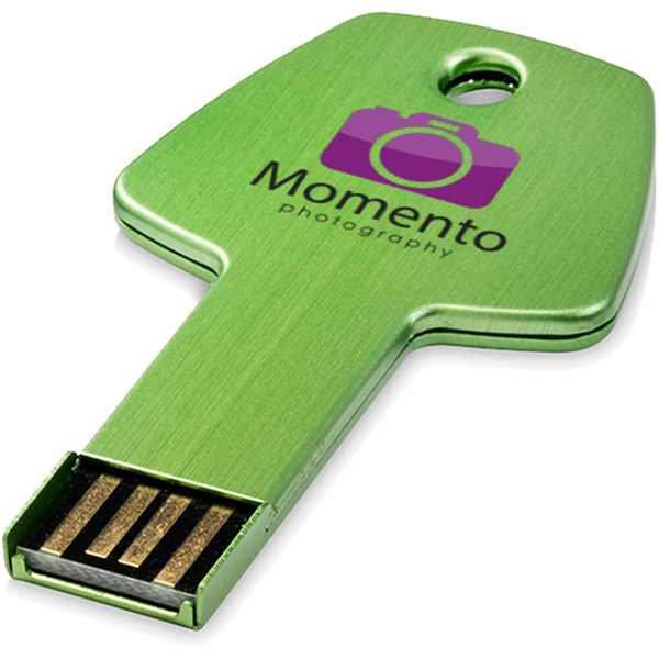 Obrázky: Zelený hliníkový USB flash disk 32GB, tvar kľúča, Obrázok 4