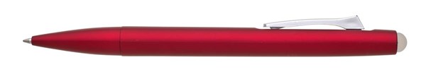 Obrázky: Plast. gumovacie guličkové pero GUM, červené, Obrázok 2
