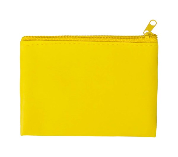 Obrázky: Žltá peňaženka z PU, zips a krúžok na kľúče