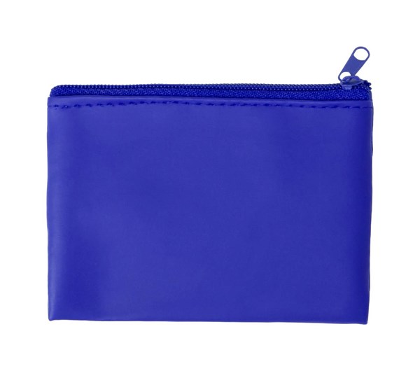 Obrázky: Modrá peňaženka z PU, zips a krúžok na kľúče