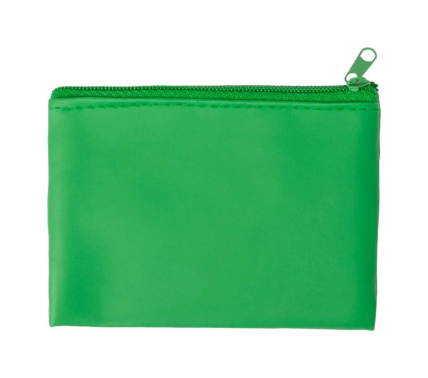 Obrázky: Zelená peňaženka z PU, zips a krúžok na kľúče