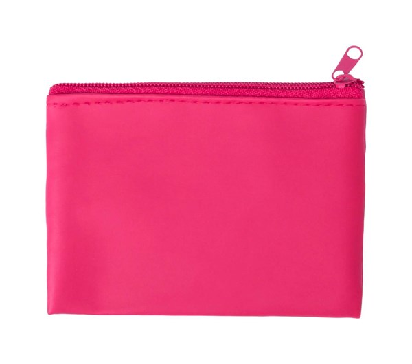 Obrázky: Ružová  peňaženka z PU, zips a krúžok na kľúče, Obrázok 1