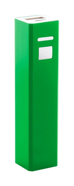Obrázky: Zelená hliníková USB power banka 2200 mAh, Obrázok 1