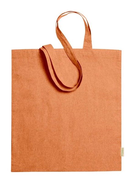 Obrázky: Nákupná taška z recykl. bavlny 120g, oranžová, Obrázok 2