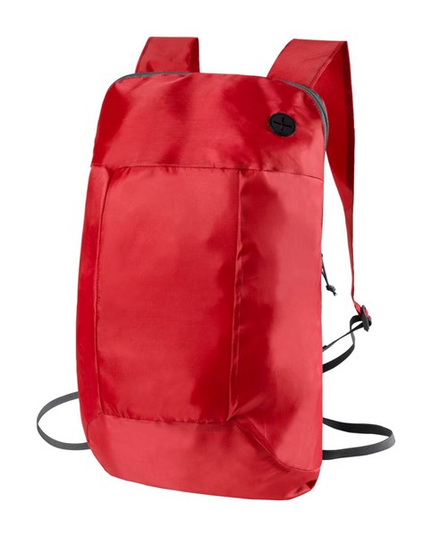Obrázky: Ľahký skladací ruksak ,otvor na slúchadlá, červený, Obrázok 1