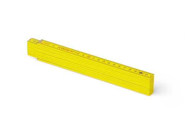 Obrázky: Žltý drevený skladací meter, skryté kovanie, 2 m