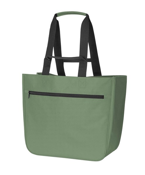 Obrázky: Nákupná taška/košík bez rámu z RPET, olivová, Obrázok 1