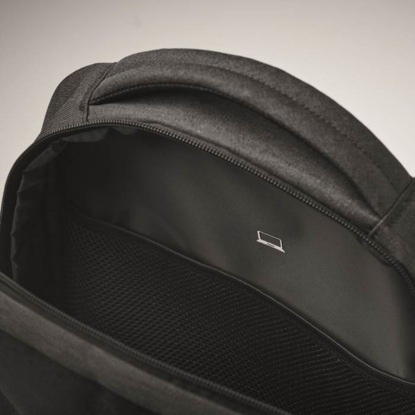 Obrázky: Čierny ruksak na notebook z 600D RPET polyesteru, Obrázok 3