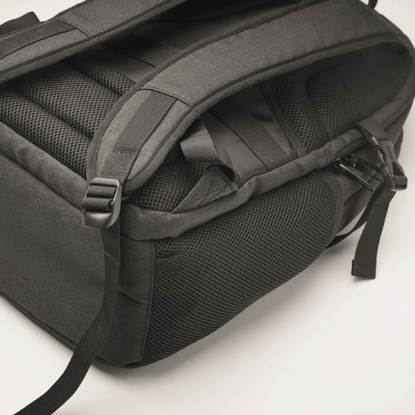 Obrázky: Čierny polstrov.ruksak na notebook z 600D RPET PE, Obrázok 5