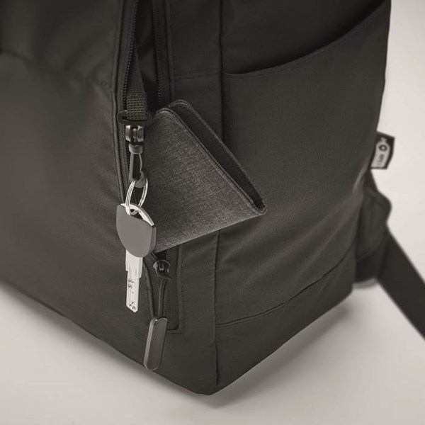 Obrázky: Čierny rolovací ruksak na notebook z 300D RPET PE, Obrázok 8