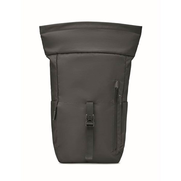 Obrázky: Čierny rolovací ruksak na notebook z 300D RPET PE, Obrázok 14