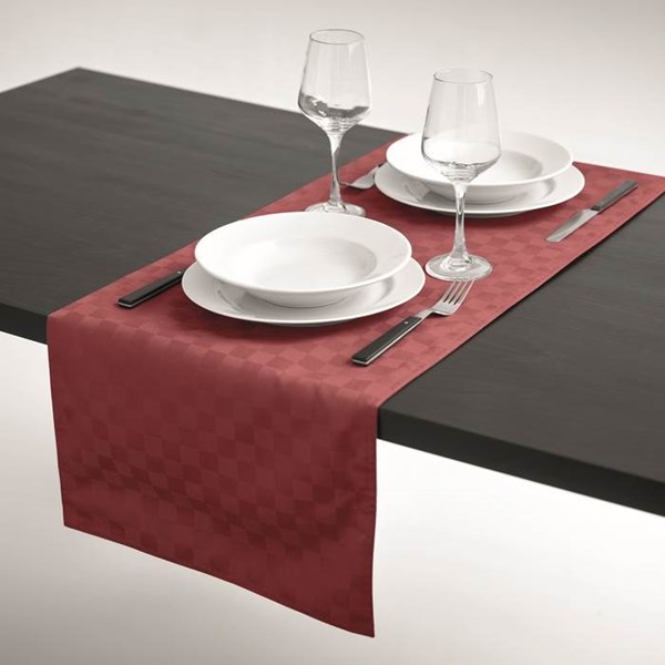 Obrázky: Červený behúň na stôl 140 x 40 cm z polyesteru, Obrázok 4