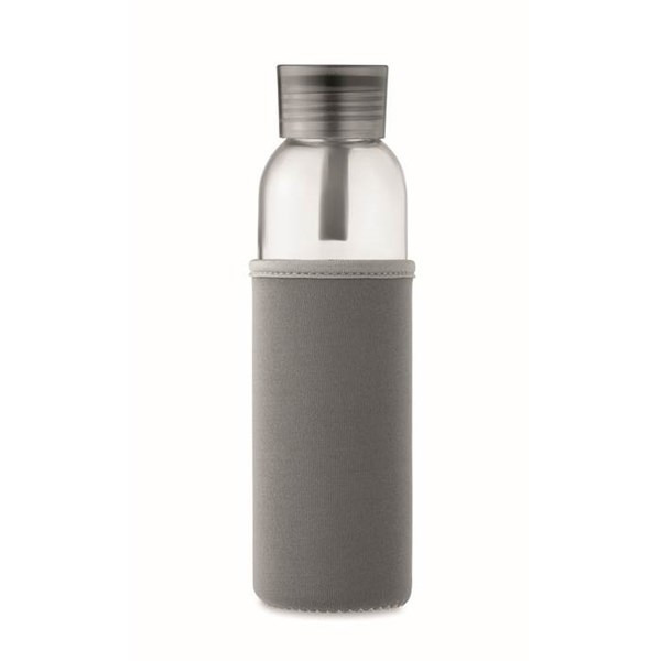 Obrázky: Fľaša zo skla s tmav. šedým neoprén.obalom, 500 ml, Obrázok 5