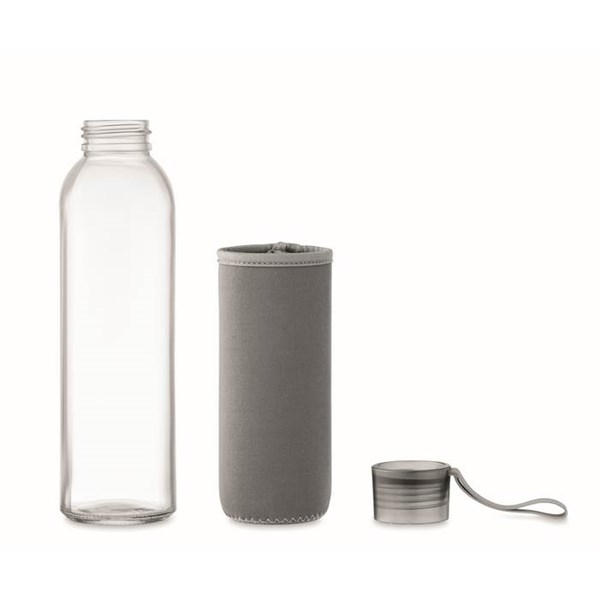 Obrázky: Fľaša zo skla s tmav. šedým neoprén.obalom, 500 ml, Obrázok 7
