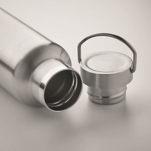 Obrázky: Strieborná dvojstenná nerez. fľaša 500 ml,rukoväť, Obrázok 4