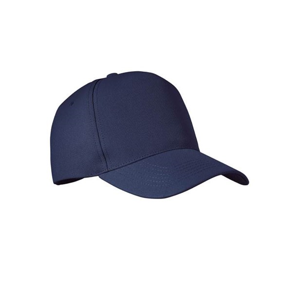 Obrázky: Modrá päťpanelová čiapka z RPET polyesteru