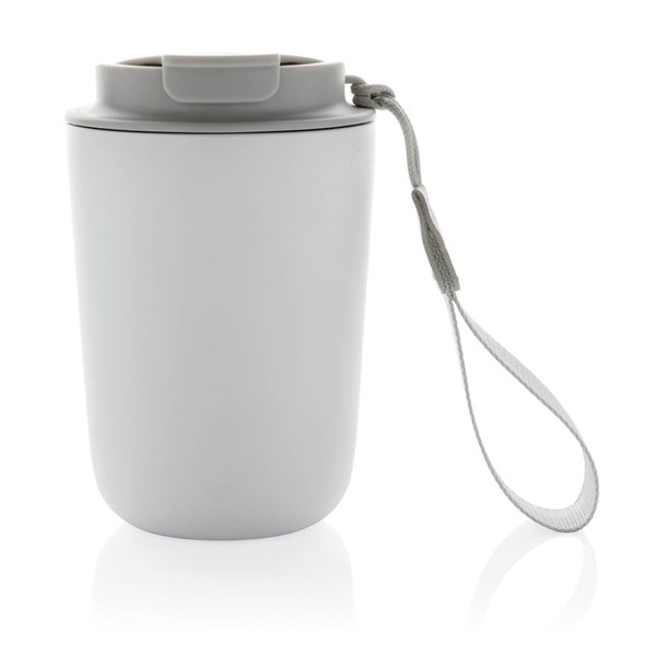 Obrázky: Biely termohrnček Cuppa 0,38 l, nerez oceľ,pútko, Obrázok 2