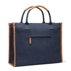 Obrázky: Modrá kancelárska taška VINGA Bosler z rec.bavlny