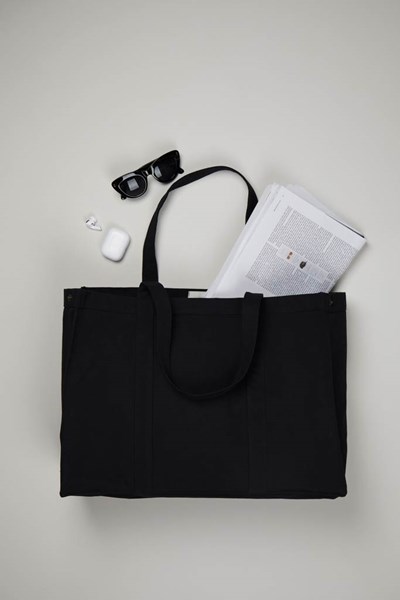 Obrázky: Čierna maxi taška VINGA Hilo, recykl. bavlna, Obrázok 4