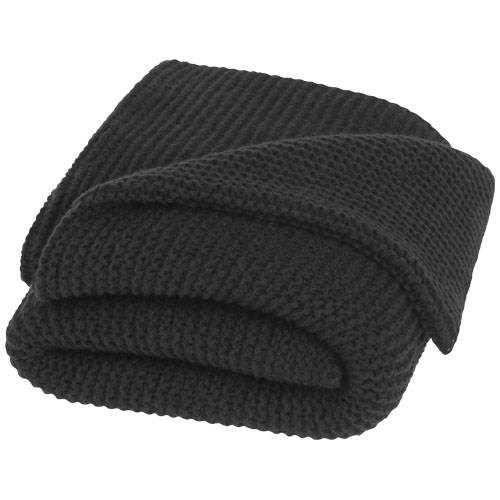 Obrázky: Čierna polyesterová pletená deka, Obrázok 2