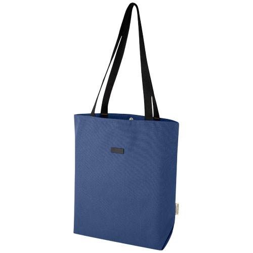 Obrázky: Modrá všestranná nákupná taška z recykl. plátna