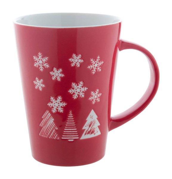 Obrázky: Vianočný  červený porcelánový hrnček 380 ml
