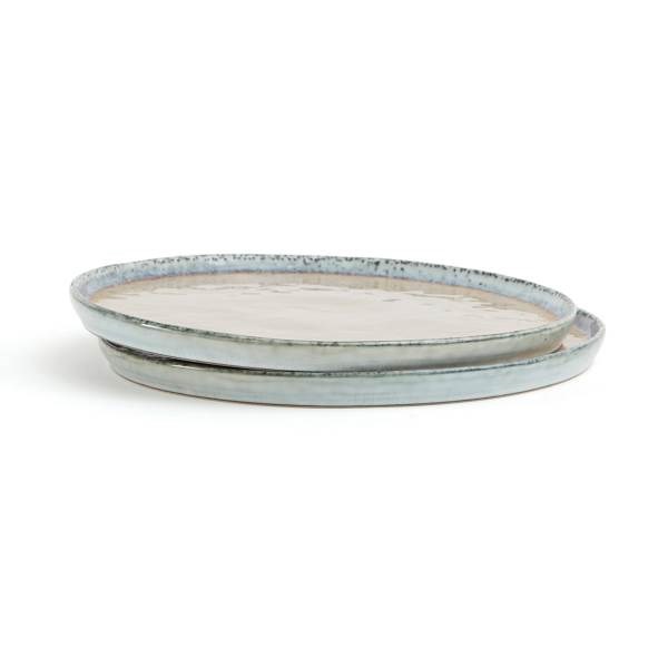 Obrázky: Béžový kameninový tanier 26,5 cm, sada 2 ks