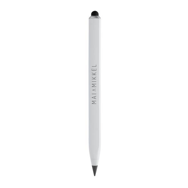 Obrázky: Nekonečná viacúčelová ceruzka z rec.hliníka, biela, Obrázok 5