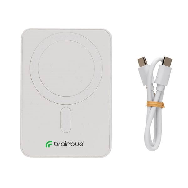 Obrázky: Biela  bezdrôtová powerbanka 5000mAh Magnetix, Obrázok 6