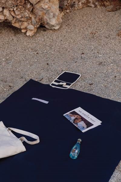 Obrázky: Modro/biela plážová piknik. deka VINGA,rec.canvas, Obrázok 4