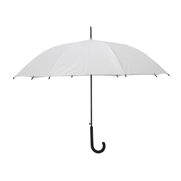 Obrázky: Biely automatický dáždnik so zahnutou rukoväťou, Obrázok 2