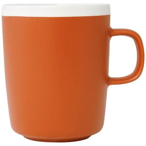 Obrázky: Oranžový keramický hrnček 310ml s bielym okrajom, Obrázok 5