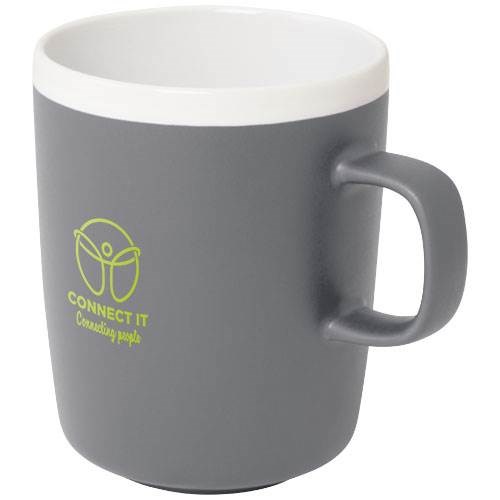 Obrázky: Šedý keramický hrnček 310ml s bielym okrajom, Obrázok 4