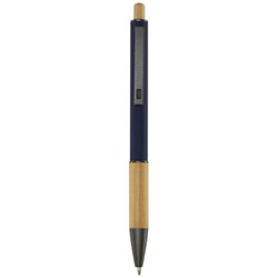 Obrázky: Modré guličkové pero - recykl. hliník/bambus, MN